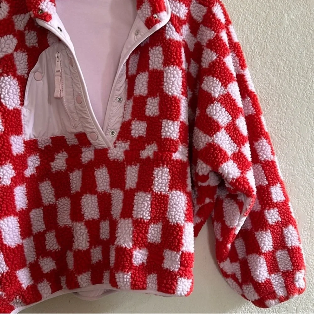 RARE Free People Movement | Hit The Slopes Checkered Fleece Pullover | Medium - Picture 6 of 13